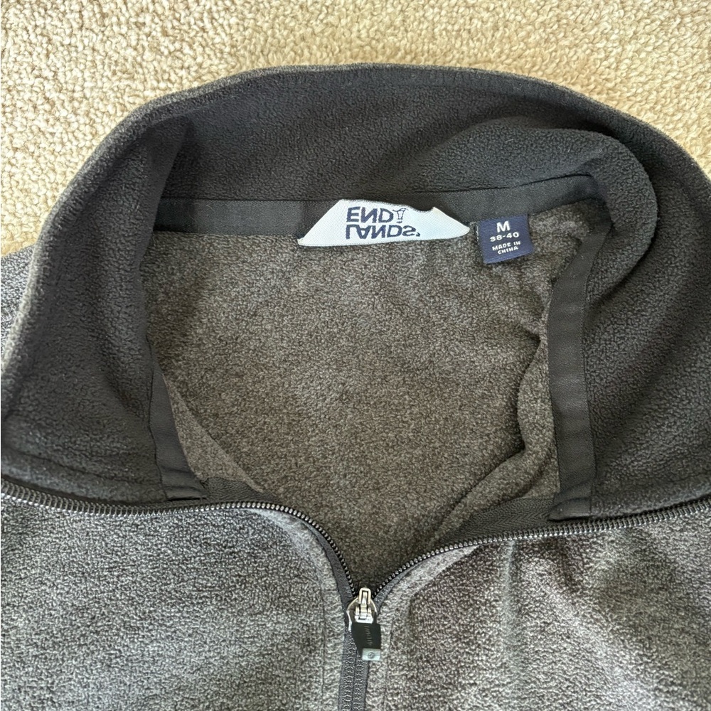 Lands End dark gray fleece quarter zip